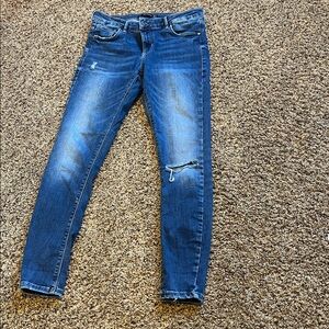 ZARA Stylish Blue Denim Jeans with Zipper Detail